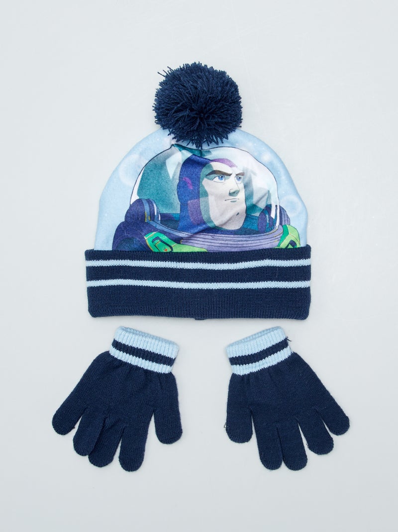 Ensemble bonnet + gants 'Buzz l'Eclair' bleu - Kiabi