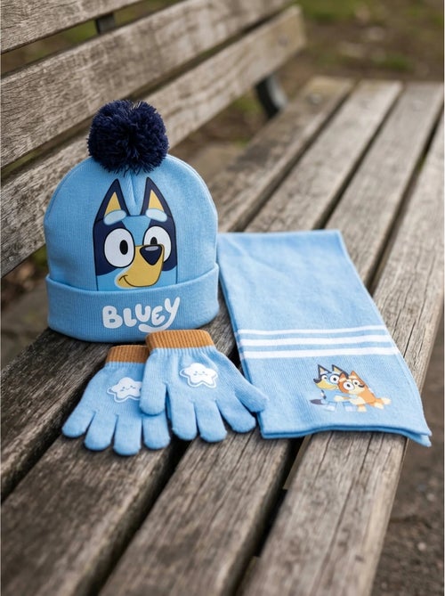 Ensemble bonnet gants écharpe bluey enfant mixte, 100 % acrylique - Kiabi Ensemble bonnet gants écharpe bluey enfant mixte, 100 % acrylique - Kiabi