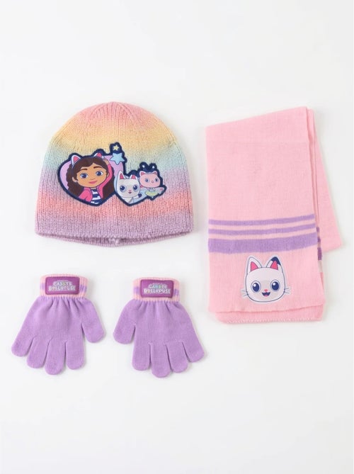 Ensemble bonnet gants écharpe en acrylique gabby's dollhouse dreamworks - Kiabi Ensemble bonnet gants écharpe en acrylique gabby's dollhouse dreamworks - Kiabi