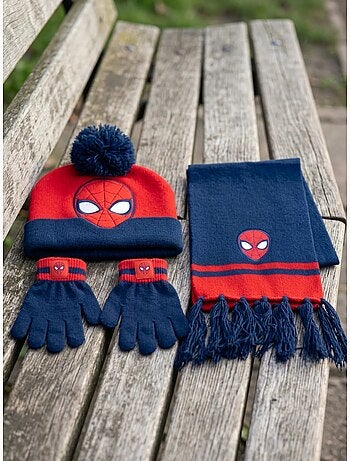 Ensemble bonnet gants écharpe en acrylique spiderman marvel