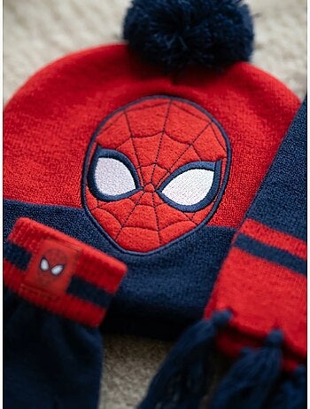 Ensemble bonnet gants écharpe en acrylique spiderman marvel