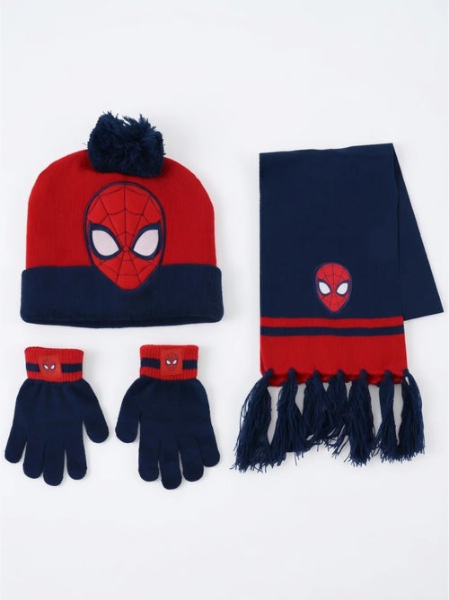 Ensemble bonnet gants écharpe en acrylique spiderman marvel - Kiabi