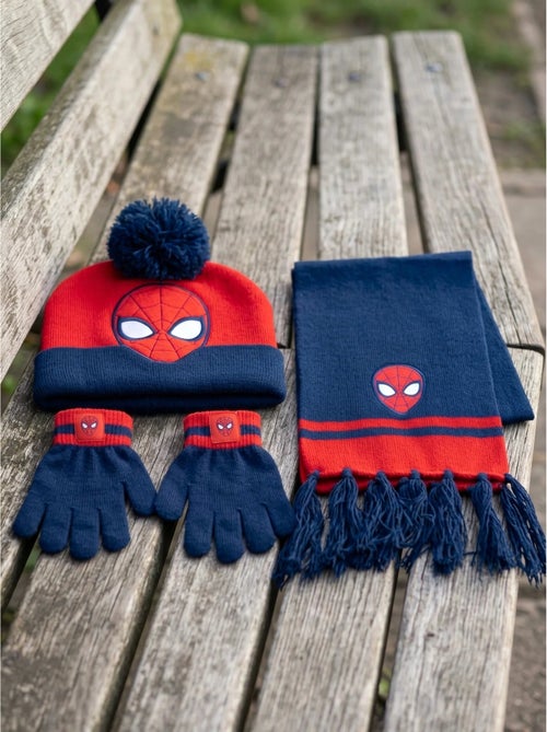 Ensemble bonnet gants écharpe en acrylique spiderman marvel - Kiabi