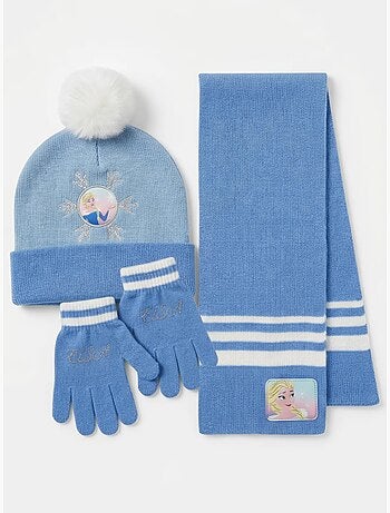 Ensemble bonnet gants écharpe la reine des neiges disney
