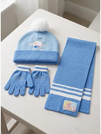 Ensemble bonnet gants écharpe la reine des neiges disney