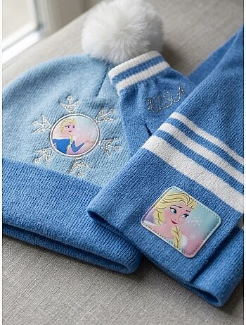 Ensemble bonnet gants écharpe la reine des neiges disney