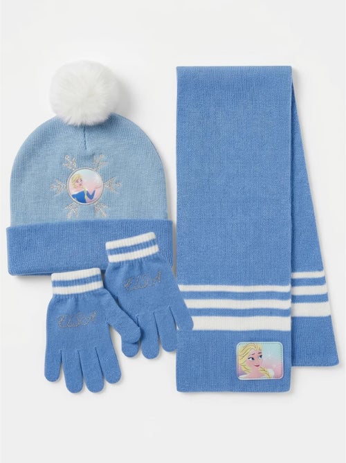 Ensemble bonnet gants écharpe la reine des neiges disney - Kiabi