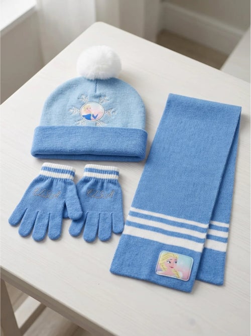 Ensemble bonnet gants écharpe la reine des neiges disney - Kiabi