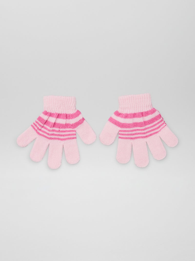 Ensemble bonnet + gants + écharpes - 3 pièces Rose - Kiabi