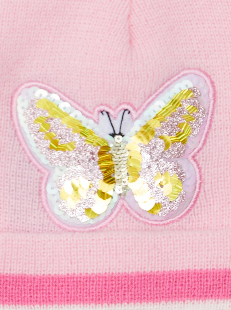 Ensemble bonnet + gants + écharpes - 3 pièces Rose - Kiabi