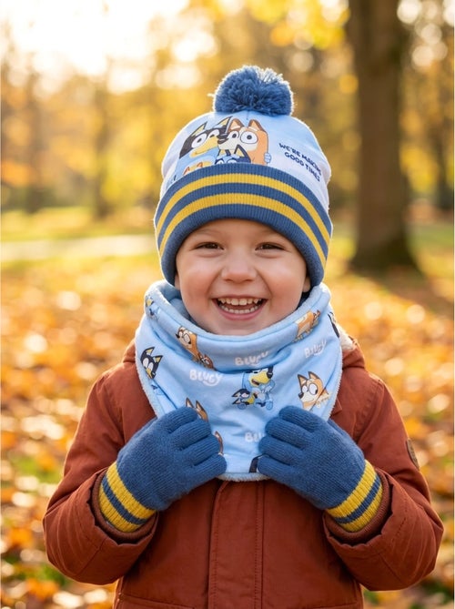 Ensemble bonnet, gants et écharpe tube enfant bluey bbc studios - Kiabi Ensemble bonnet, gants et écharpe tube enfant bluey bbc studios - Kiabi