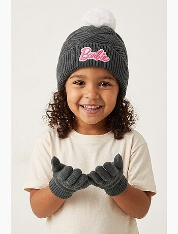 Ensemble bonnet & gants fille barbie - licence officielle