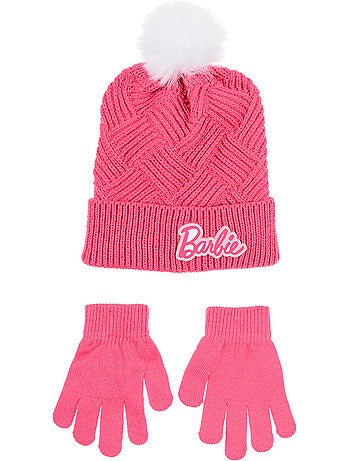 Ensemble bonnet & gants fille barbie - licence officielle