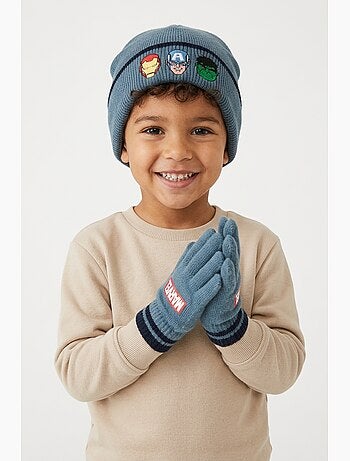 Ensemble bonnet & gants garçon avengers - licence officielle