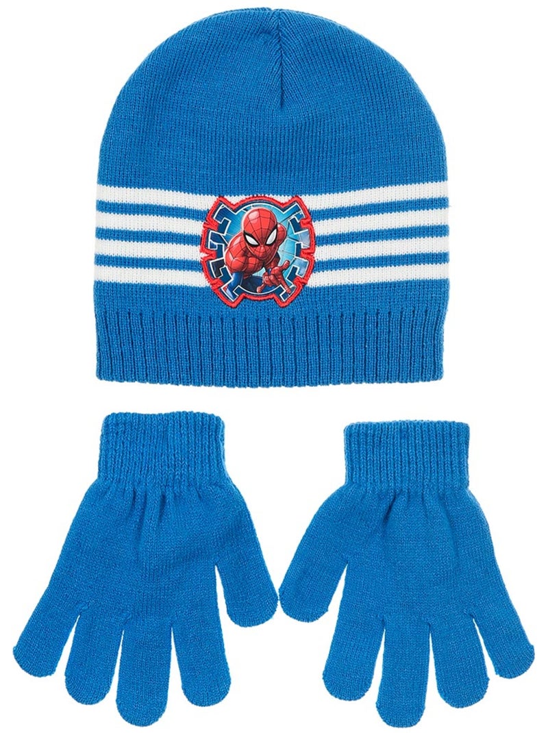 Ensemble bonnet & gants   garçon spiderman - licence officielle Bleu - Kiabi