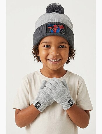 Ensemble bonnet & gants garçon spiderman - licence officielle