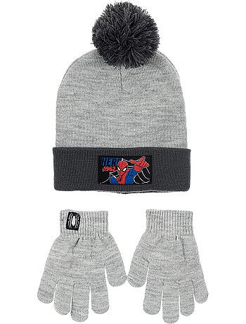 Ensemble bonnet & gants garçon spiderman - licence officielle
