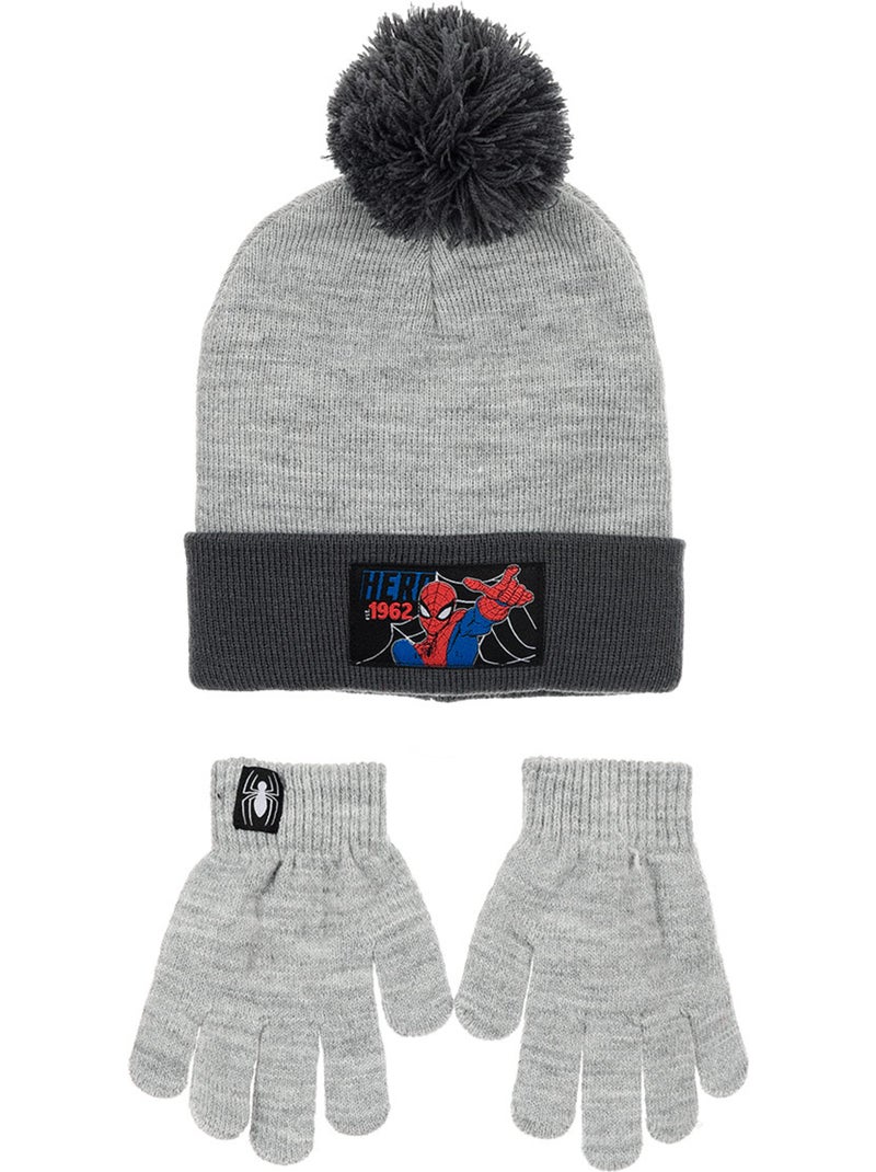 Ensemble bonnet & gants   garçon spiderman - licence officielle Gris - Kiabi