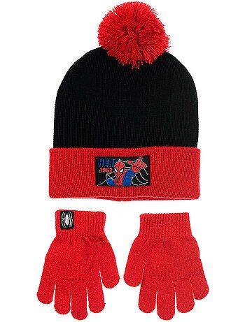 Ensemble bonnet & gants garçon spiderman - licence officielle