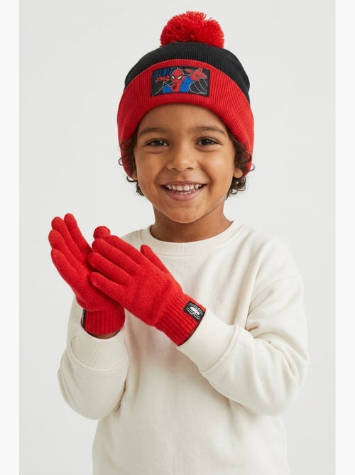 Ensemble bonnet & gants   garçon spiderman - licence officielle - Kiabi