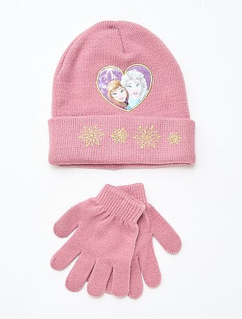 Ensemble bonnet + gants 'La reine des neiges' - 2 pièces