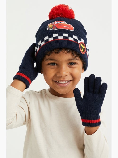 Ensemble bonnet & gants   marine garçon cars - licence officielle - Kiabi