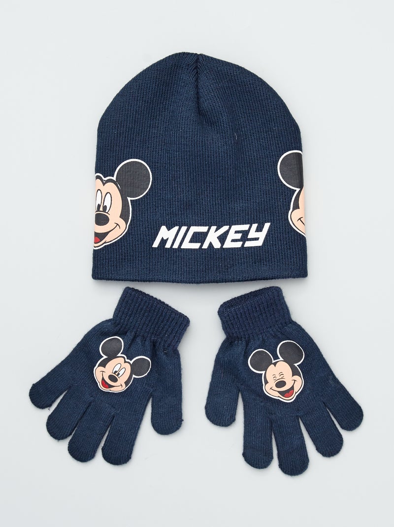 Ensemble bonnet + gants 'Mickey' de 'Disney' Bleu - Kiabi