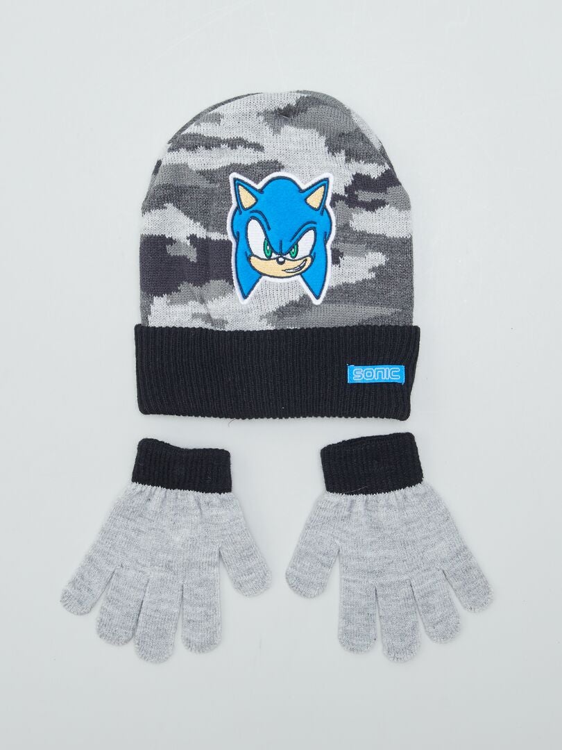 Ensemble bonnet + gants 'Sonic' - 2 pièces Gris - Kiabi
