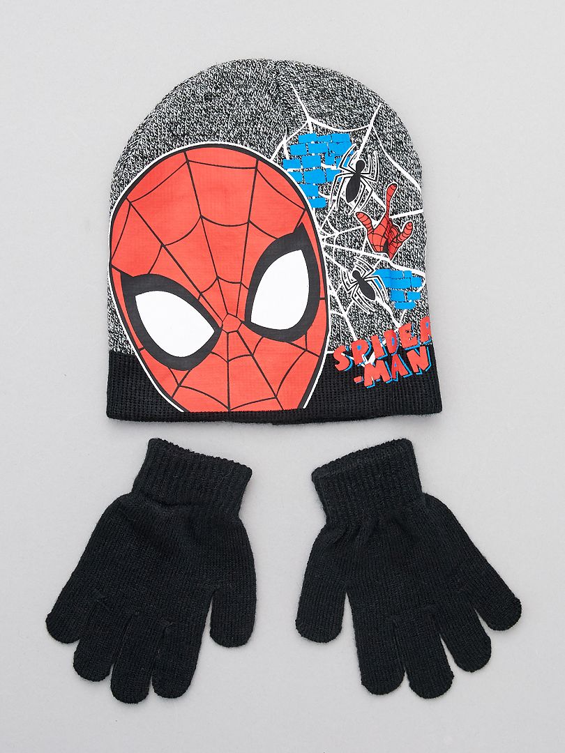 Ensemble bonnet + gants 'Spider-Man' 'Marvel' - noir - Kiabi - 9.00€