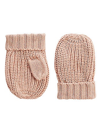 Ensemble bonnet, moufles et cache-cou enfant en tricot Esmée