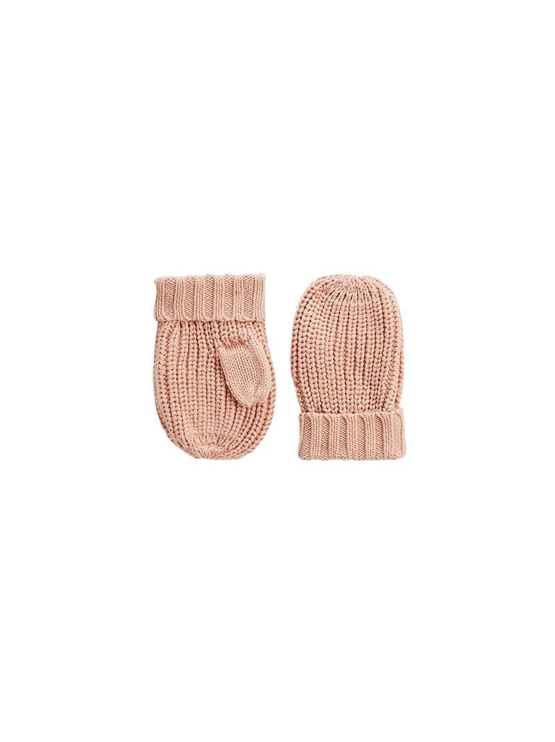 Ensemble bonnet, moufles et cache-cou enfant en tricot Esmée Rose - Kiabi