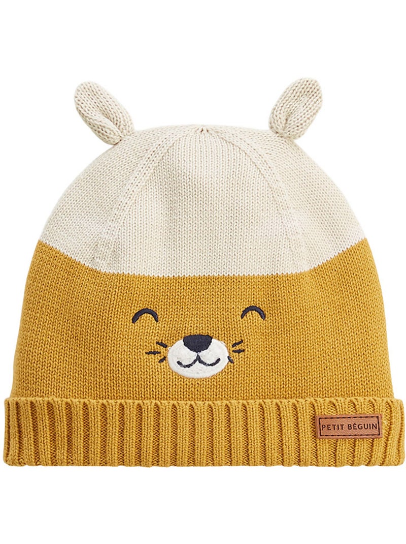 Ensemble bonnet, moufles et cache Moutarde - Kiabi