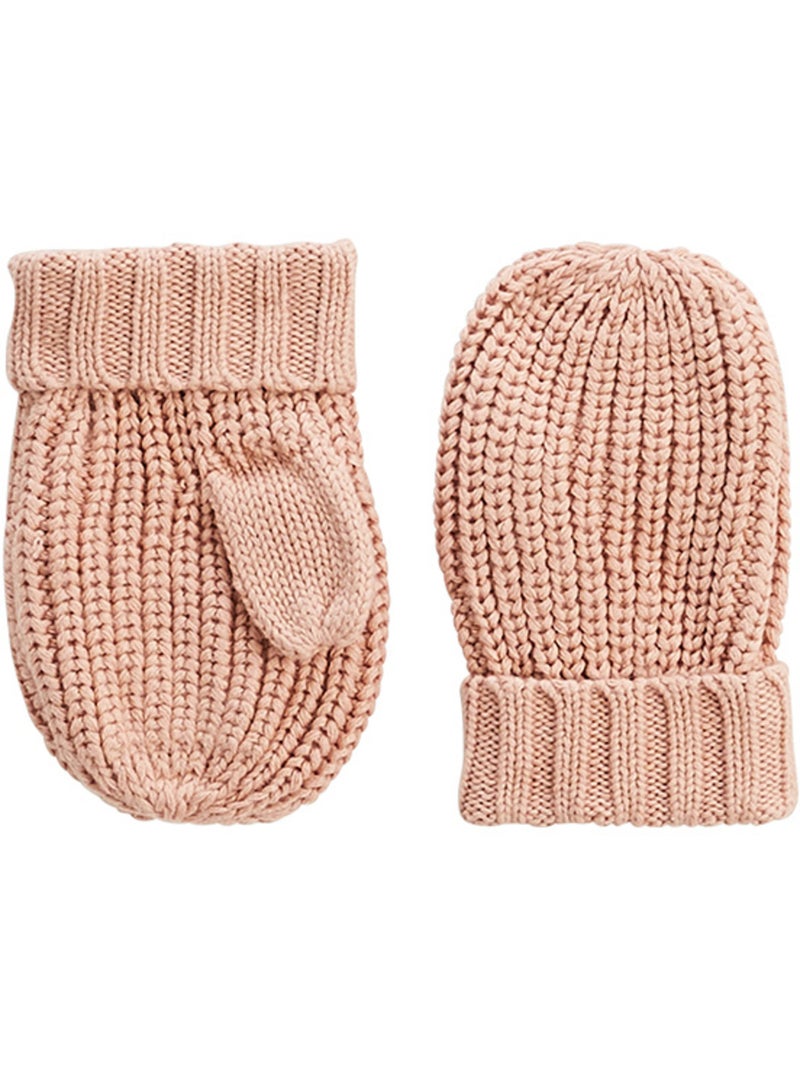 Ensemble bonnet, moufles et cache Rose - Kiabi