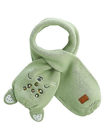 Ensemble bonnet, moufles et écharpe bébé en tricot Boavista