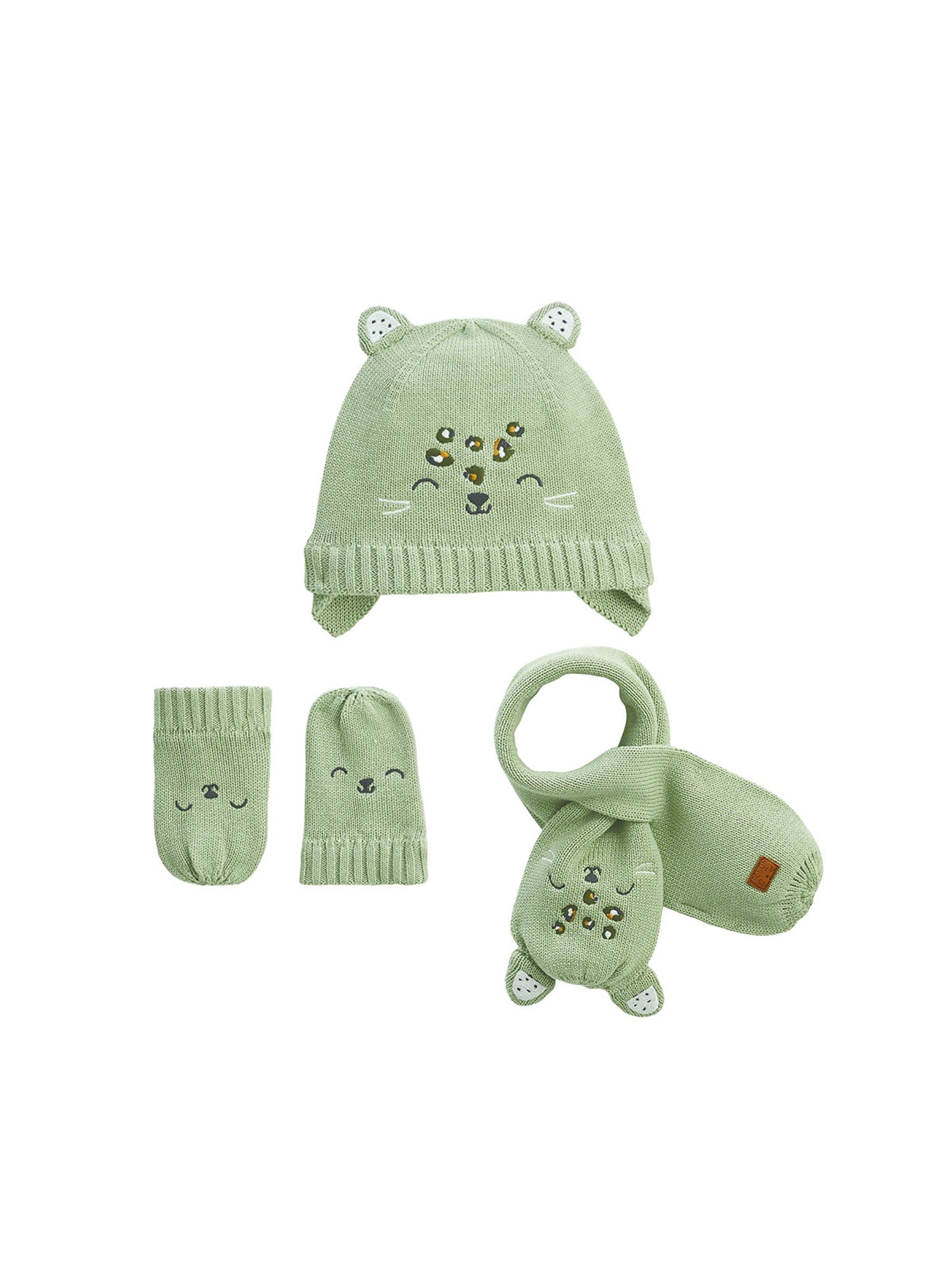 Lot De 2 Ensembles Bonnet Et Moufles Pour Bébé 0-12 Mois - Bonnets Et Mitaines En Coton Doux, Couleur Assortie, Pour Nouveau-né Et Nourrisson