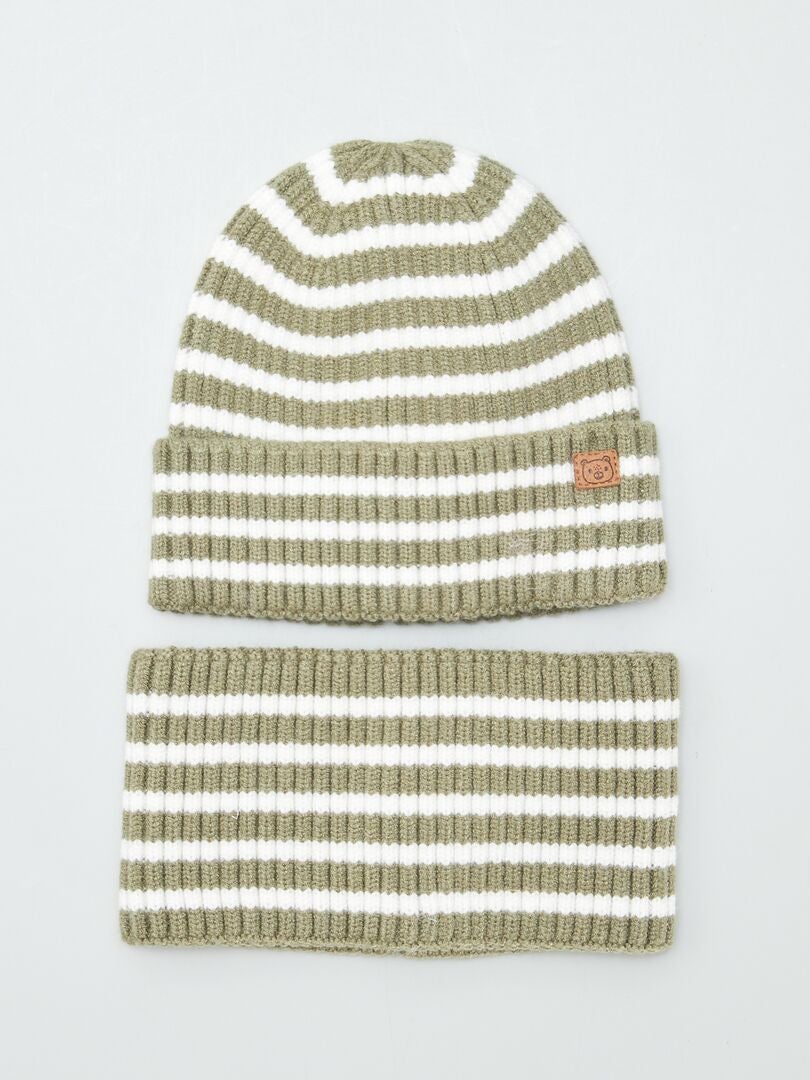 Ensemble bonnet + snood Beige - Kiabi