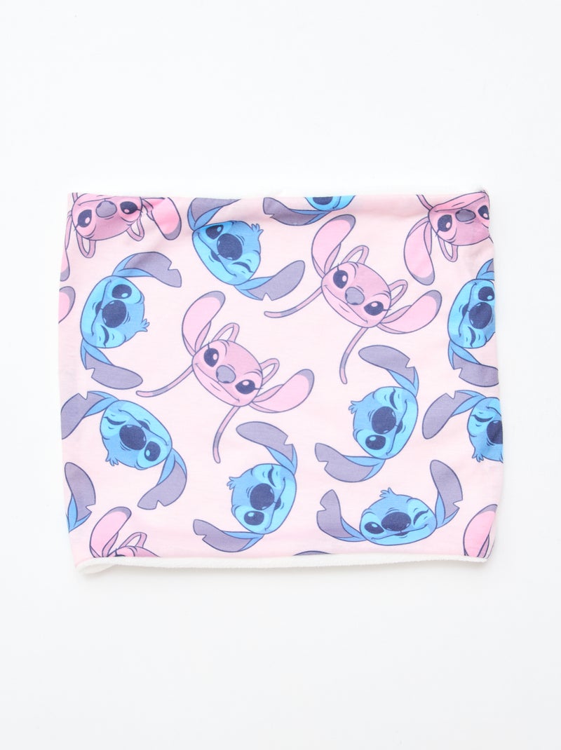 Ensemble bonnet + snood + gants 'Stitch & Angel' - 3 pièces Blanc - Kiabi