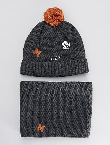 Ensemble bonnet + snood 'Mickey'