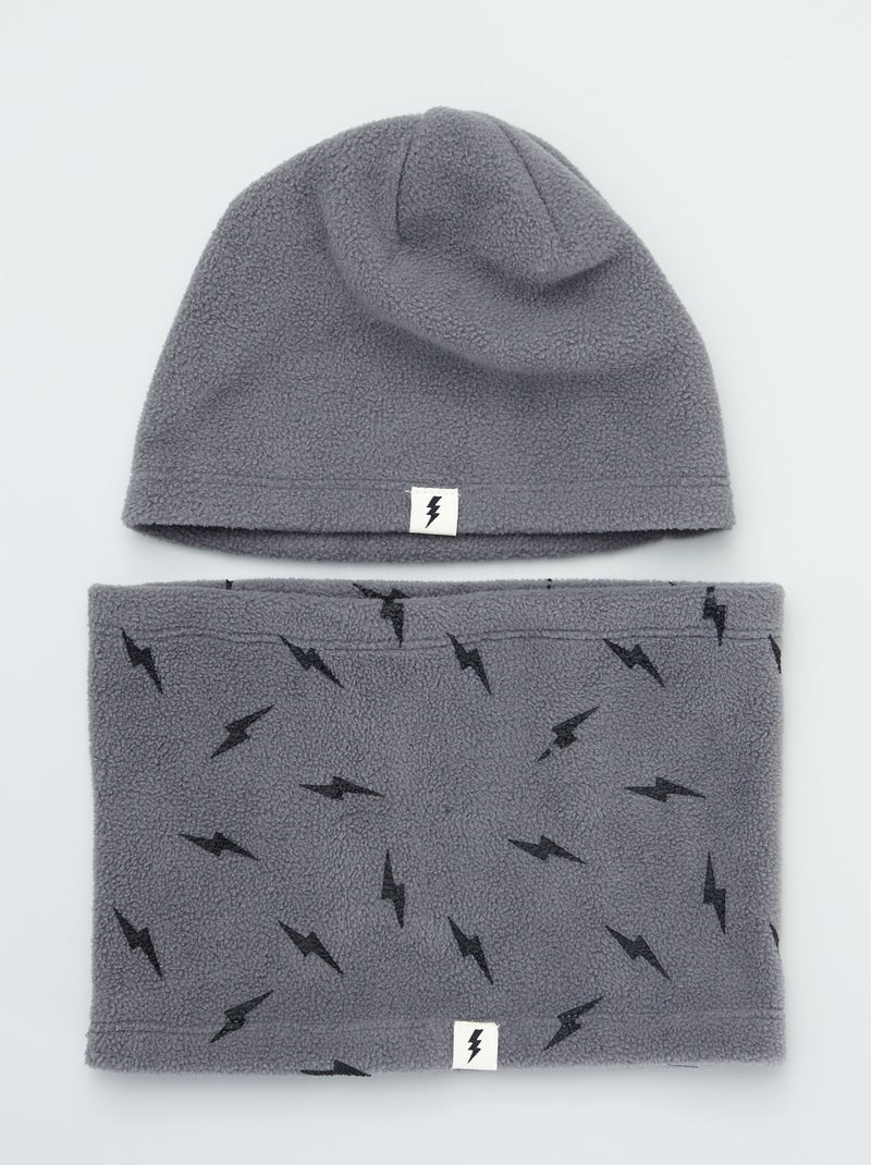 Ensemble bonnet + tour de cou Gris - Kiabi