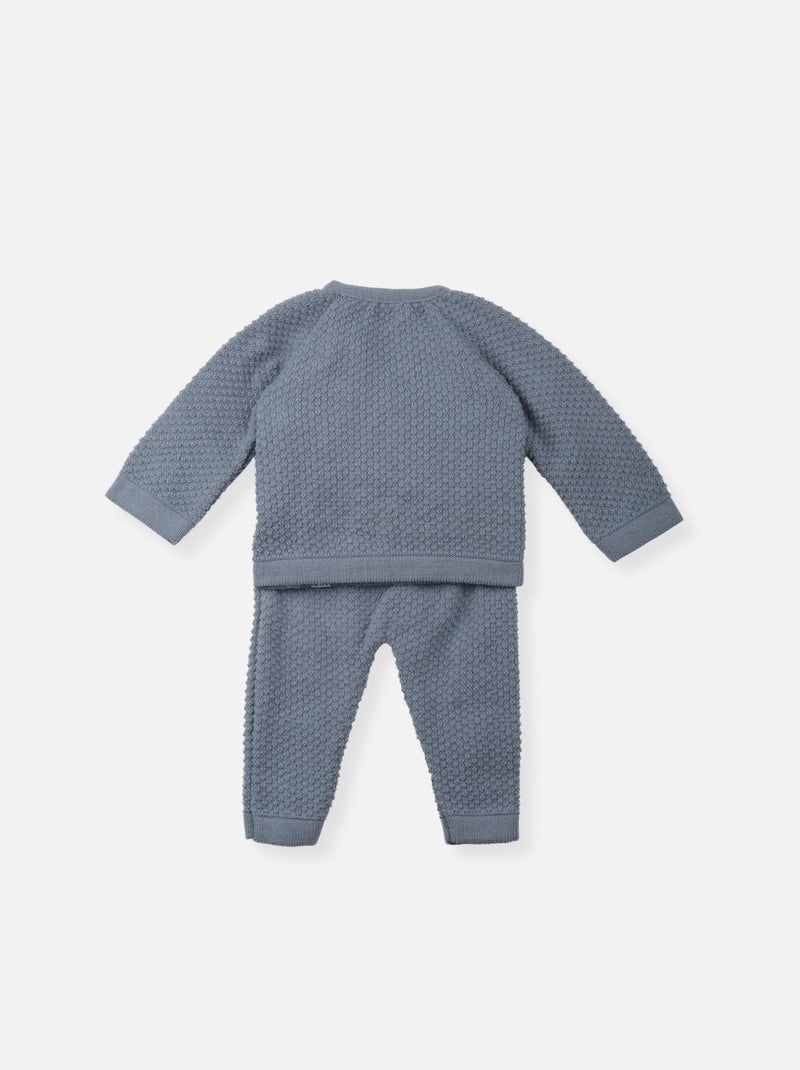 Ensemble brassière et pantalon nid d'abeille pour bébé Bleu - Kiabi