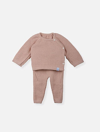 Ensemble brassière et pantalon nid d'abeille pour bébé