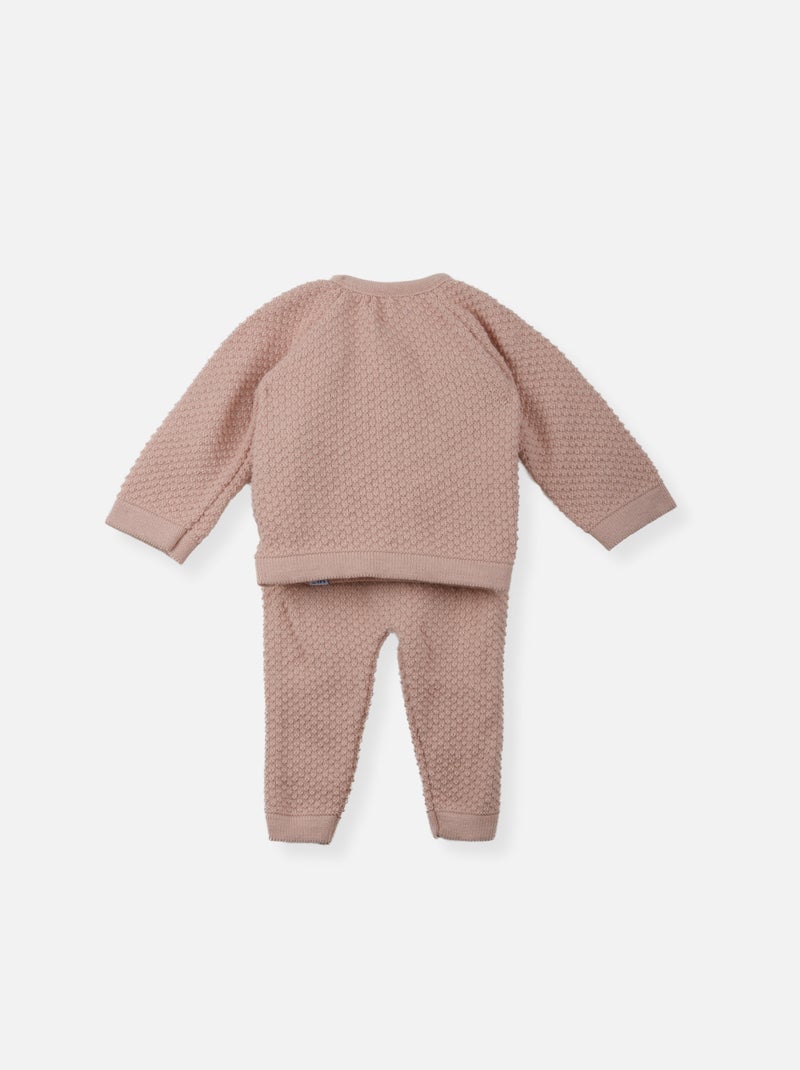 Ensemble brassière et pantalon nid d'abeille pour bébé Rose - Kiabi