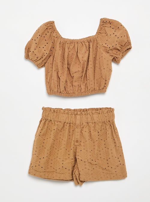 Ensemble brodé 2 pièces - short + blouse - Kiabi