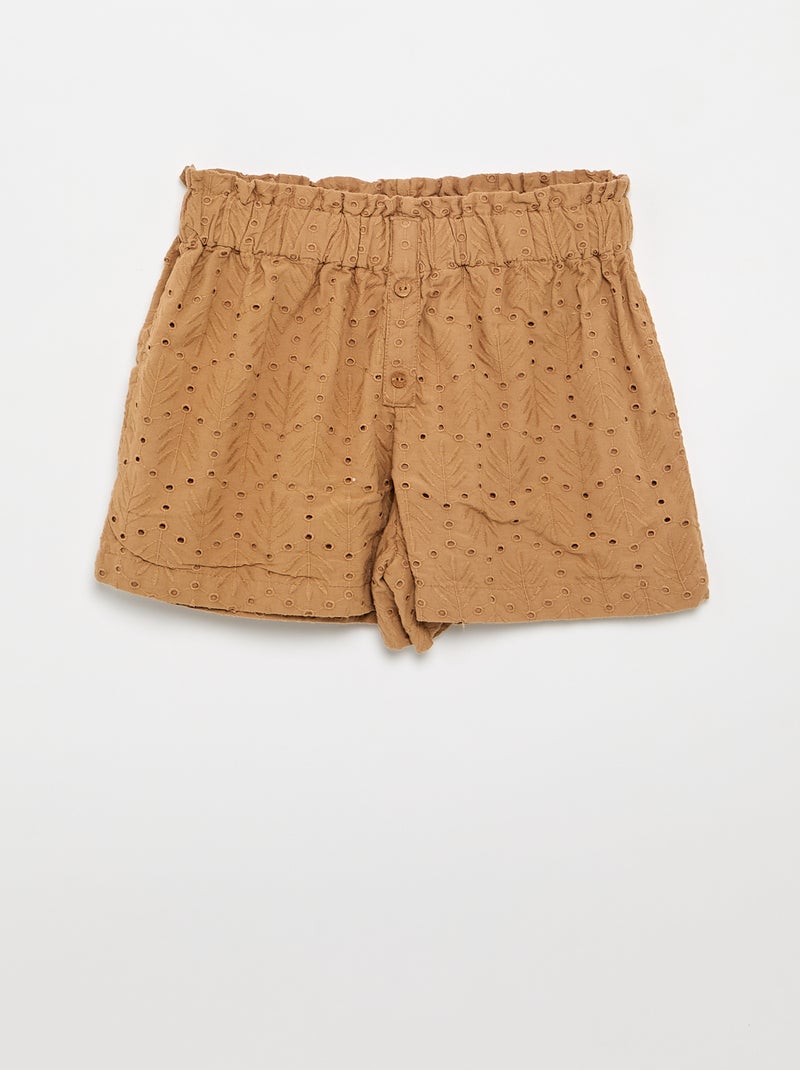 Ensemble brodé 2 pièces - short + blouse Marron clair - Kiabi