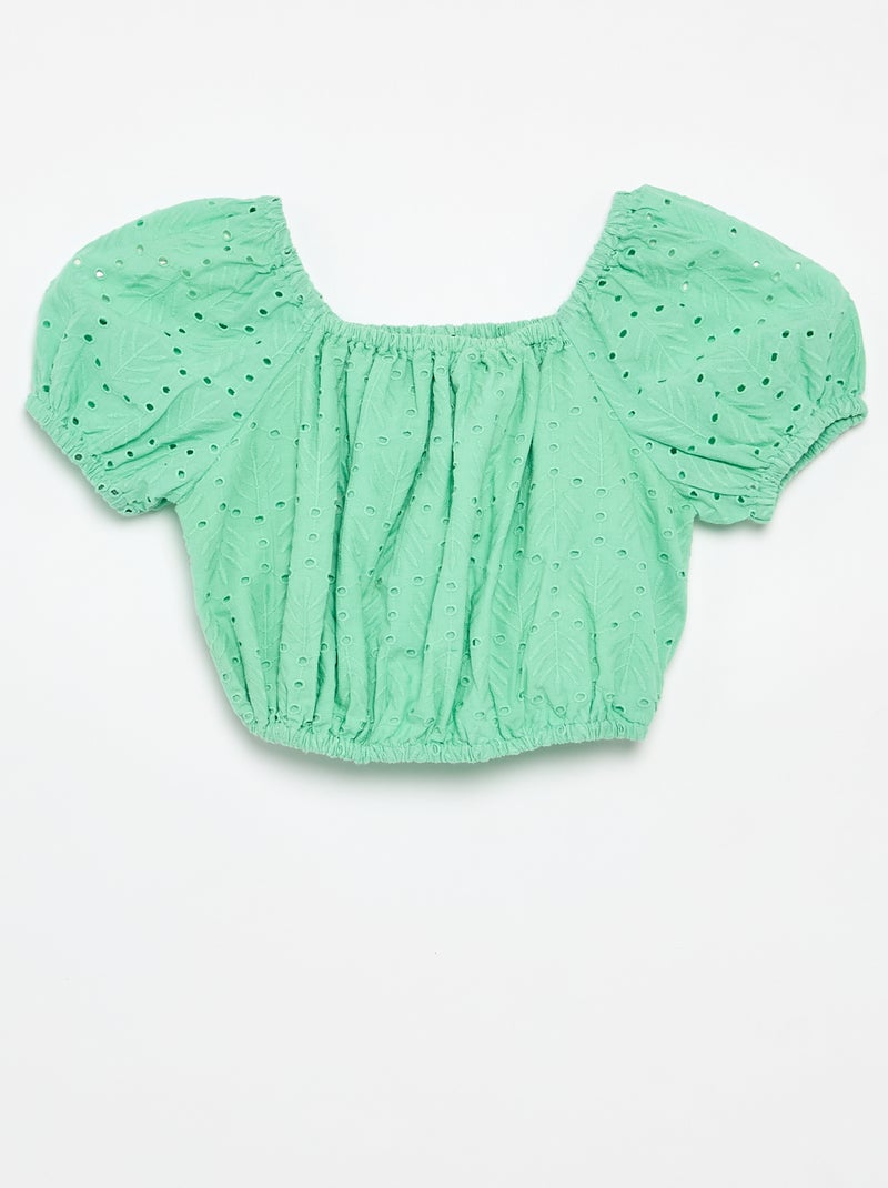 Ensemble brodé 2 pièces - short + blouse Vert - Kiabi
