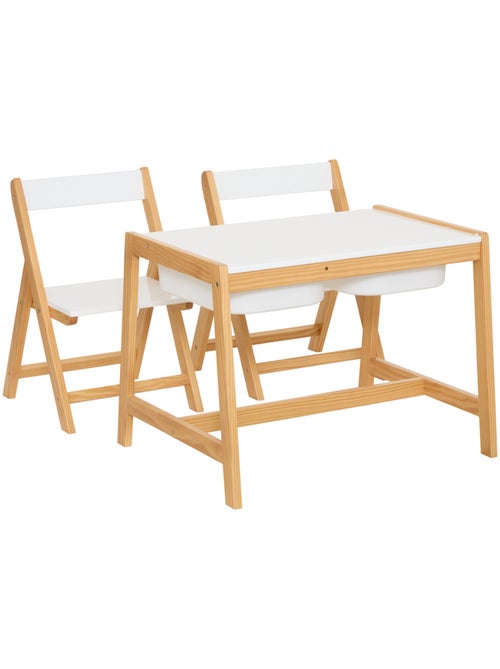 Ensemble bureau et 2 chaises pour enfant en pin BAKO - Kiabi Ensemble bureau et 2 chaises pour enfant en pin BAKO - Kiabi