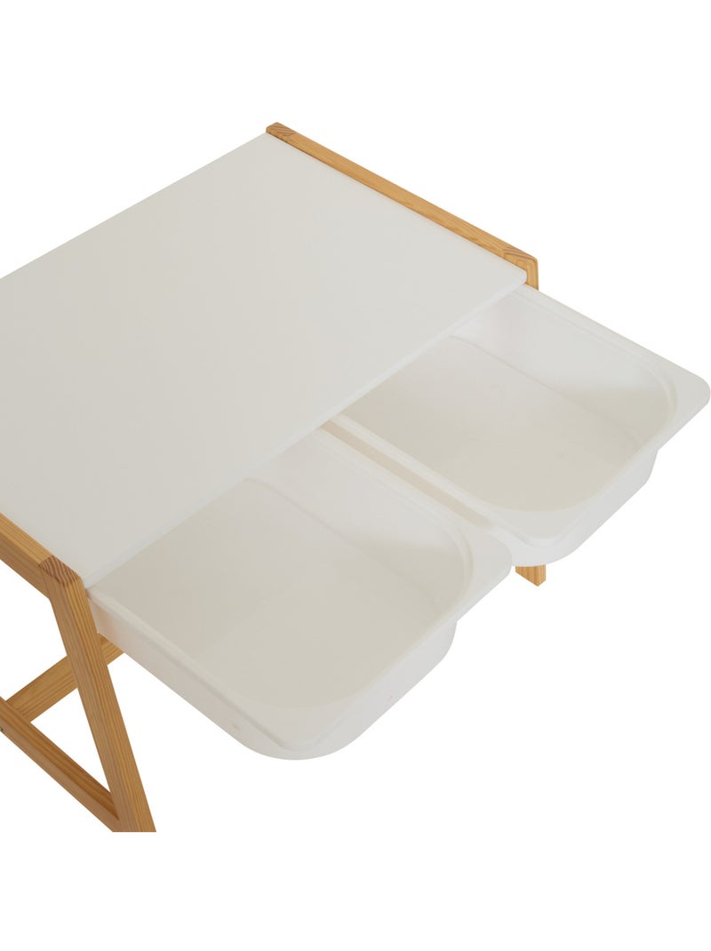 Ensemble bureau et 2 chaises pour enfant en pin BAKO Blanc - Kiabi