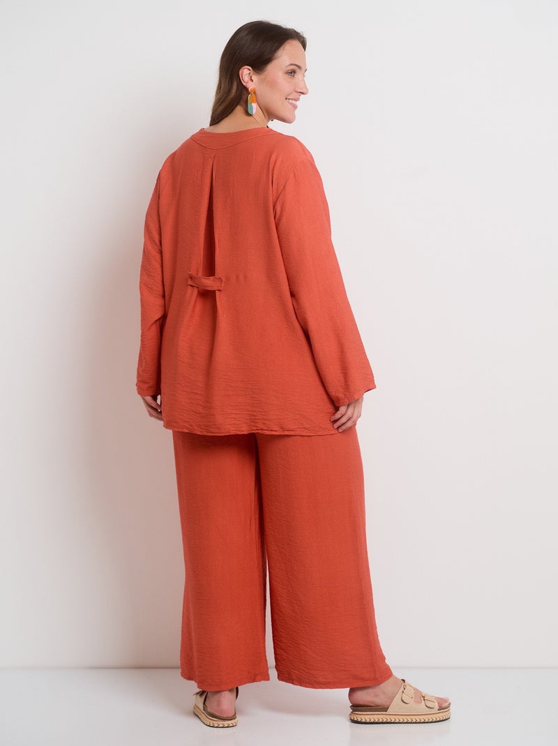 Ensemble cache-coeur et pantalon large Marron clair - Kiabi