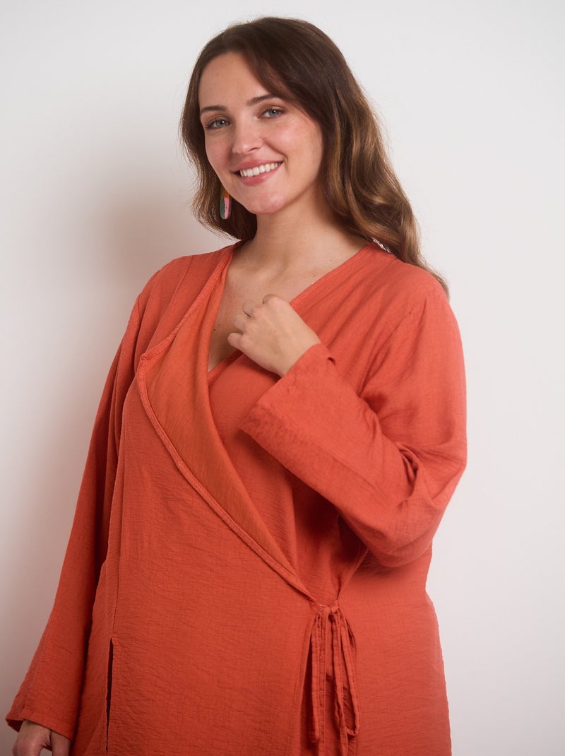 Ensemble cache-coeur et pantalon large Marron clair - Kiabi