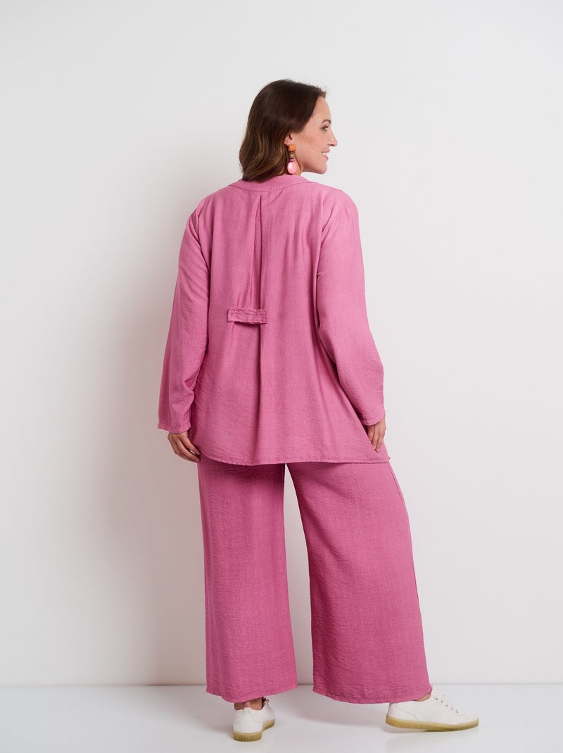 Ensemble cache-coeur et pantalon large Rose pastel - Kiabi